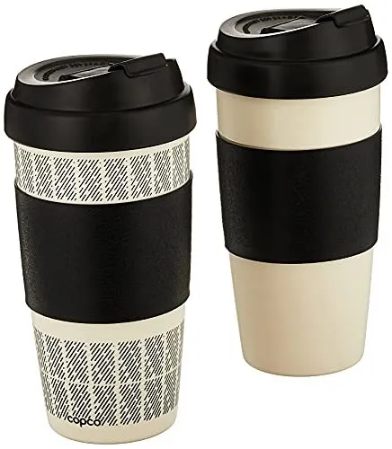 Copco 5237160 Reusable Set of 2 Insulated Double Wall Travel Mugs 16-ounce Wh...