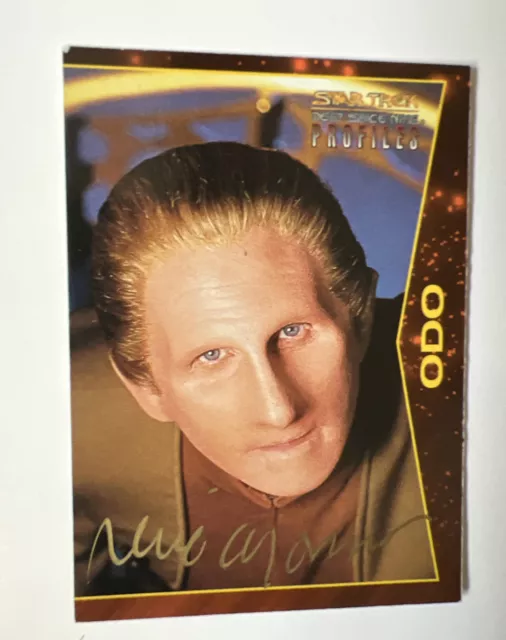 Skybox 1997 firmado Star Trek: Espacio Profundo Nueve Profiles Odo #37 autografiado