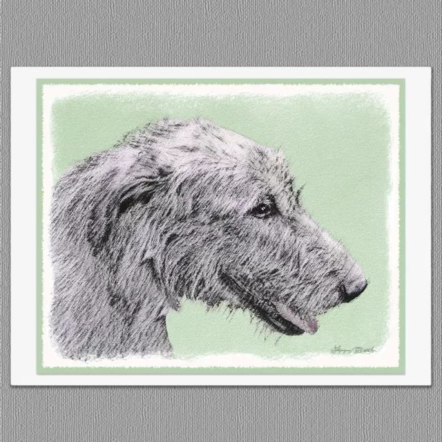 6 Irish Wolfhound Dog Blank Art Note Greeting Cards