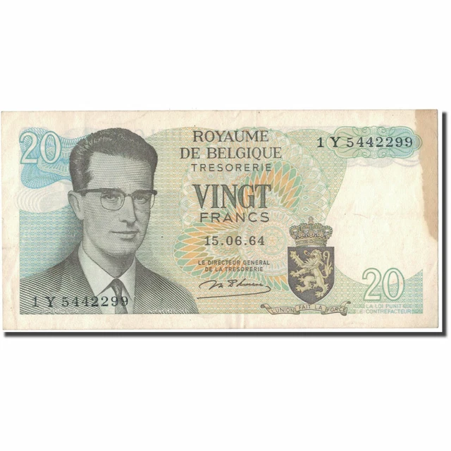[#804338] Banknote, Belgium, 20 Francs, 1964, 1964-06-15, KM:138, VF(20-25)