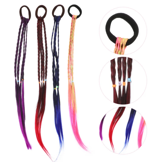 4 piezas de fiesta pieza de cabello pieza de cabello colorido pieza de extensiones