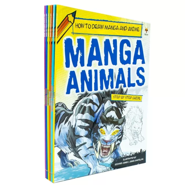 Step By Step Guide How To Draw Manga and Anime For Beginners 6 Books Set Animals