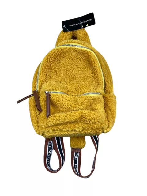 french connection hannah Sherpa Mini backpack NWT Mustard