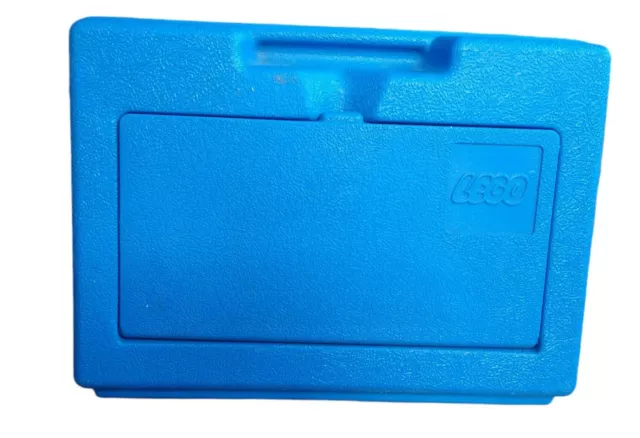 1983 Vintage Blue Lego Carrying Case Storage Box Bin, Hard Plastic USA EUC