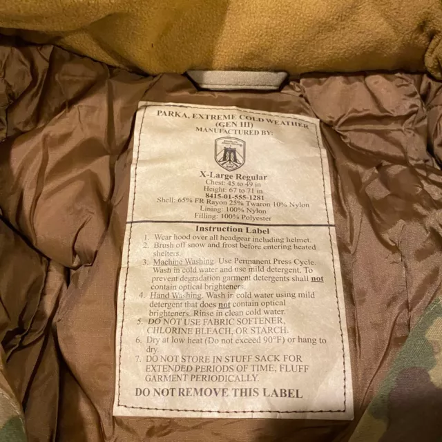 Maintainer Sub-Zero Extreme Cold Weather ECWCS Hooded PrimaLoft Parka Multicam 19