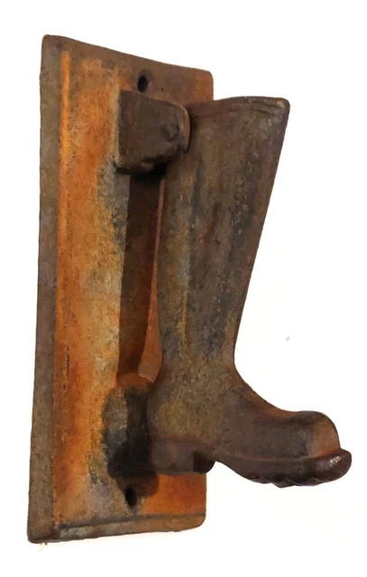 METAL FUNDIDO Wellington Bota Puerta - Vintage - 6"" x 3"" - Pesado