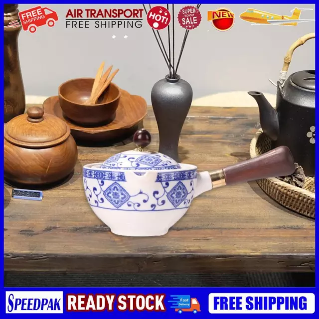 Chinese Ceramic Teapot Tea Dispenser Wood Handle Creative for Loose Leaf Tea