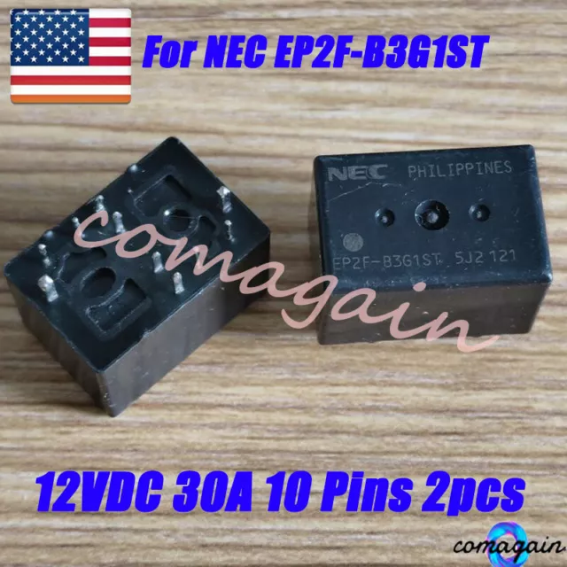 2 x Automotive Power Relay For NEC EP2F-B3G1ST EP2FB3G1ST 12VDC 30A 10-Pins