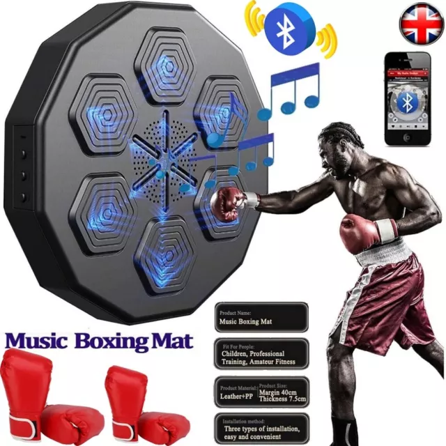 Music Boxing Machine with Boxing Gloves, Wall Mounted Smart Bluetooth Electronic