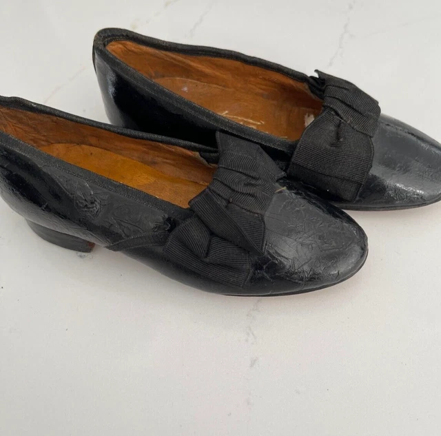 Antico Vittoriano Vernice Pelle per Bambini Scarpe