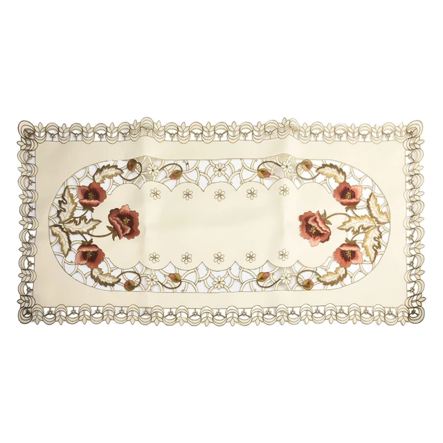 Nappe blanche brodée vintage chic, fait main (Neu (gemäss Beschreibung