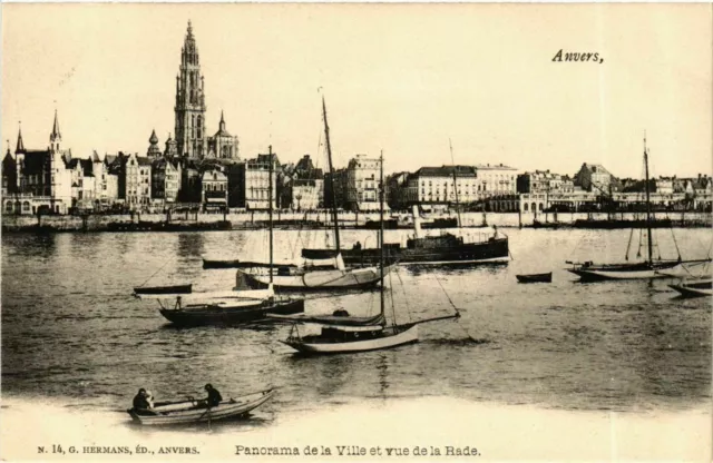 CPA AK Panorama de la Ville et Vue de la Rade - Anvers SHIPS (911706)