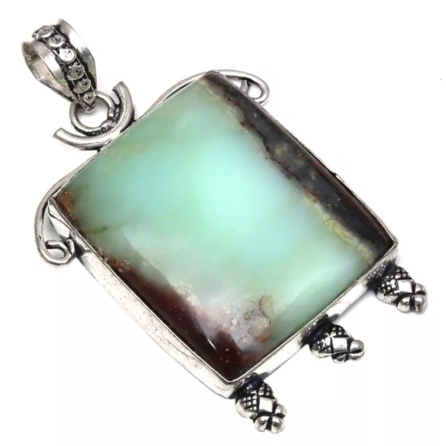 NECKLACE CHRYSOPRASE GEMSTONE Handmade Gift For Her 925 Silver Jewelry ...