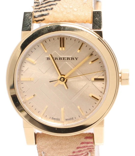 BURBERRY BU9219 Ladies used watch quartz 3 needles gold with box