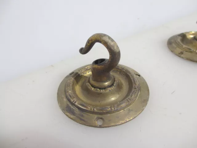 Vintage Brass Ceiling Light Holder Hook Hanger Bracket Rose Old Lantern Antique