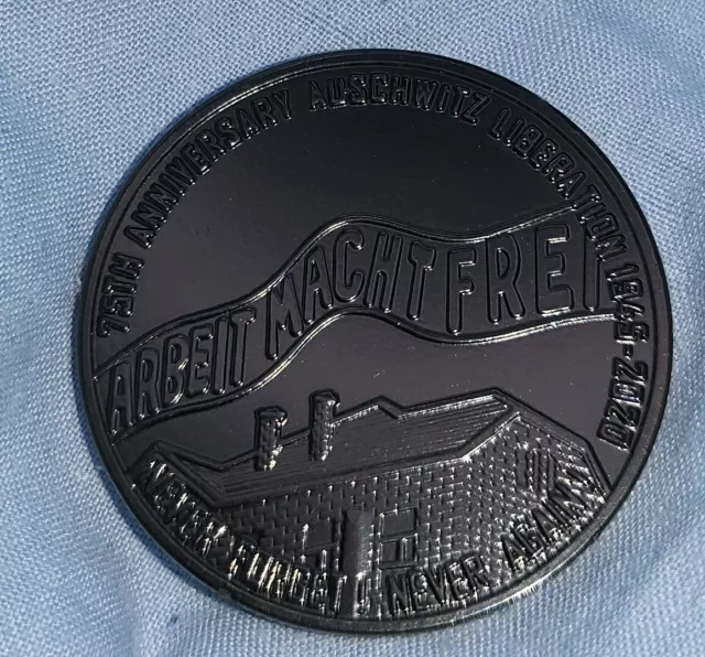 Moneda de plata de metal para pistola de Auschwitz Holocausto vintage campo de concentración judíos polacos 3