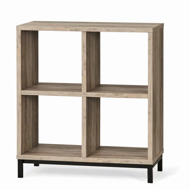 Better Homes & Gardens 4-Cube Organizer with Metal Base, Rustic Gray