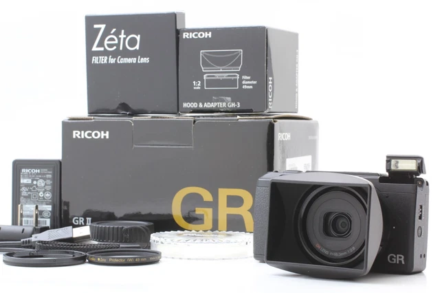 SH;014 [ MINT+++ in BOX ] Ricoh GR II GR2 GRii 16.2MP Digital Camera Black JAPAN