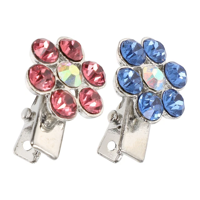 Horquilla de aleación para perro barrette mascotas perros diamantes de imitación ciruela