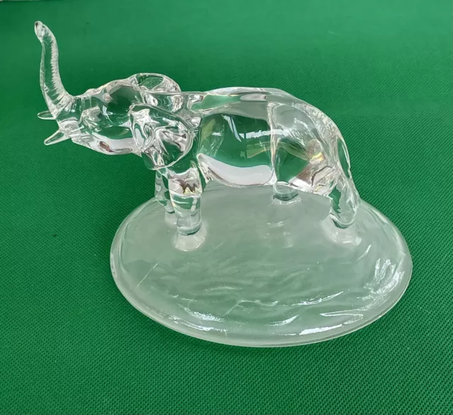 Beautiful Cut Glass Crystal Lucky Elephant Figurine 5.5”H (DM)