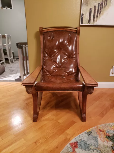 Antique chair by Abel Landry  1899-1902 Art Nouveau hand carved