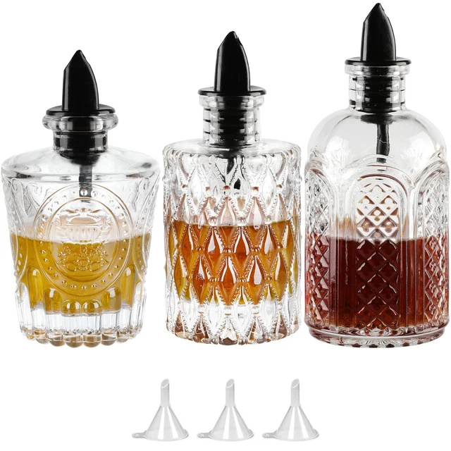 Set of 3 Syrup Bottle-Syrup Dispenser with Leak-Proof Lids Pour Spout Ideal