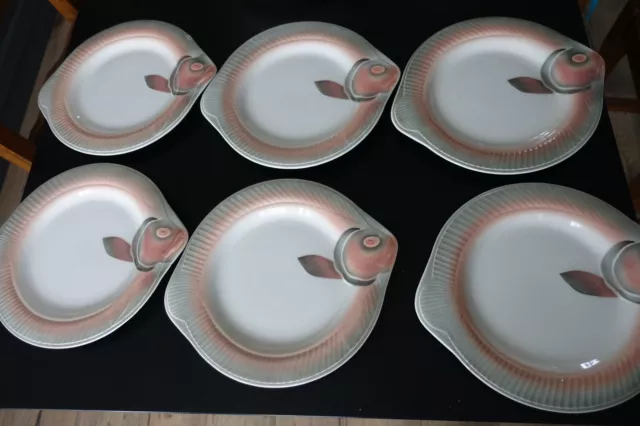 Assiettes A Poisson Sarreguemines Lot De 6