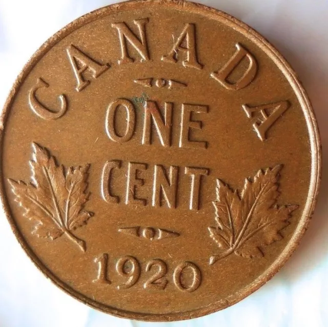 1920 Canadá Centavo - 1st Año Pequeño Centavo Grande Canadá Bin