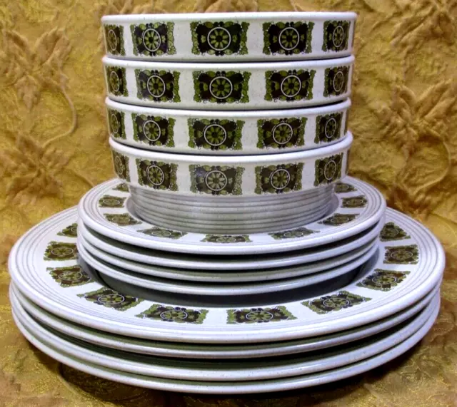 12pc. MIKASA Painted Sands MOJAVE speckled stoneware dinnerware set plates/bowls