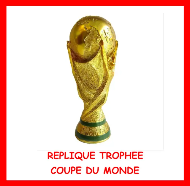 COLLECTION OR REPLIQUE 3/4 26cm RESINE TROPHEE FOOTBALL COUPE DU MONDE FRANCE 98