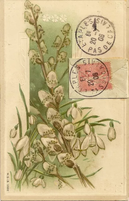 Carte Postale Fantaisie Gaufree Muguet Porte Bonheur