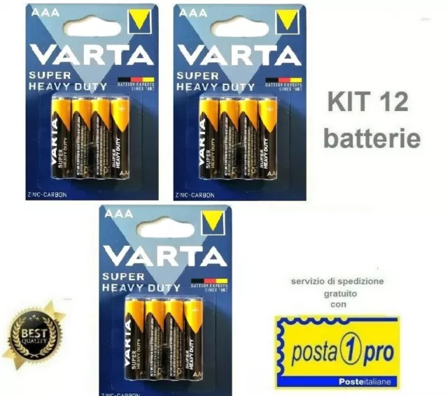 Batterie Varta Superlife 12 Pile Stilo AA Ministilo AAA blister da 4 N scegli ne