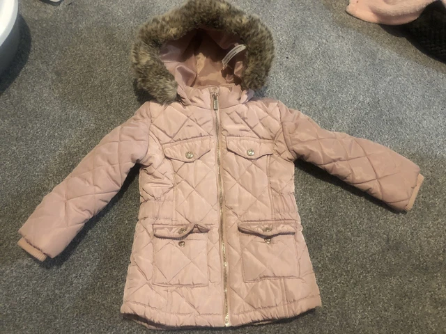 River Island Girls Pink Hooded Coat Age 3-4 Years