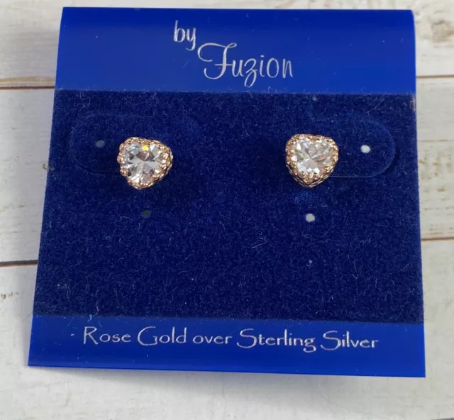 Fuzion Creations Ohrringe Roségold über Sterlingsilber Neu mit Etikett