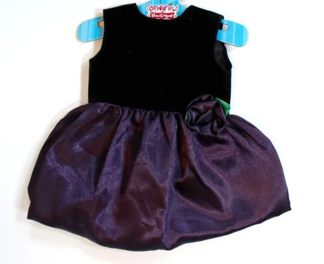 Springfield Black Velvet & Purple Satin Party Dress for 18" Dolls
