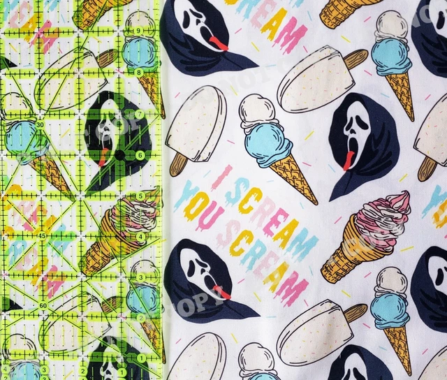 CUSTOM 100 COTTON Woven Scream Movie Ghostface Ice Cream by the 1/4