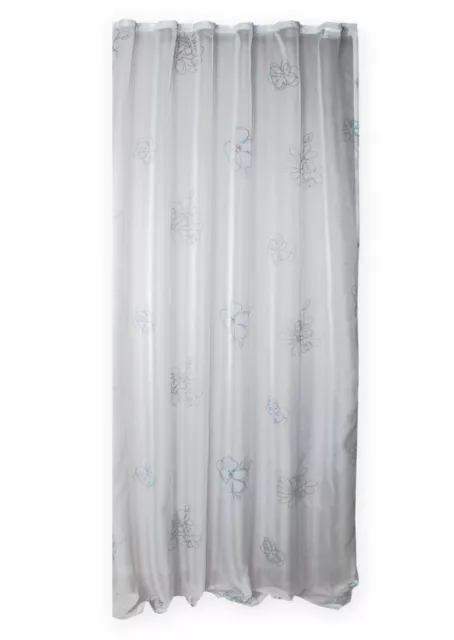 Vorhang Gardine Voile Kräuselband 140x245 Dekoschal weiß transparent Blumen