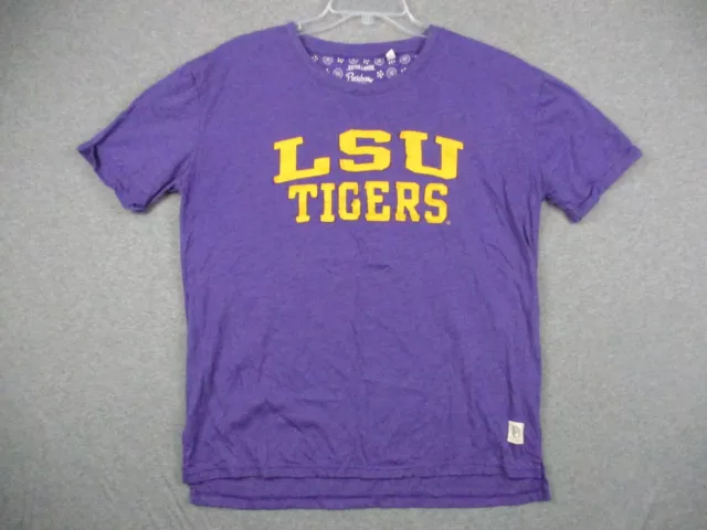 LSU Tigers Shirt XL Womens Purple Gold Embroidered LSU Tiger Logo