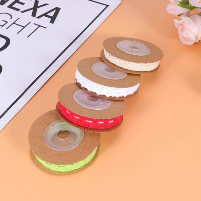 8 Rolls Self Adhesive Lace Ribbon Natural Cotton Stripes Goon Tape Decorative