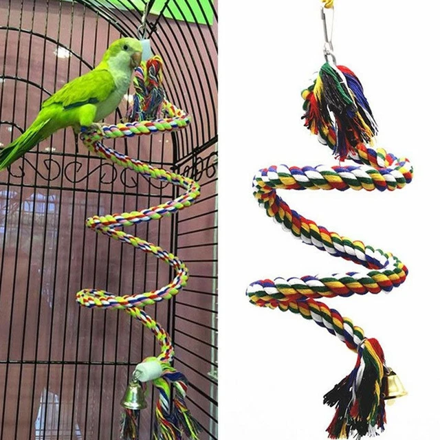 Picture of BIRD TOYS PARROT Swing Toys Bird Parrot Climbing Rope Pet Cotton Rope ...