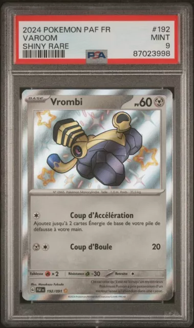 Carte Pokémon : Vrombi Shiny 192/091 - Psa 9 - Déstinées De Paldéa