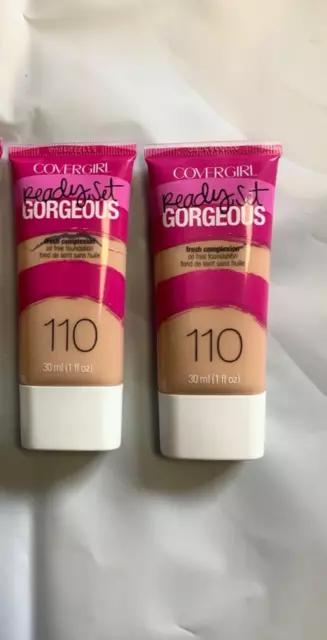 2*Covergirl Ready, Set Gorgeous Oil-Free Foundation 110 fresh complexion