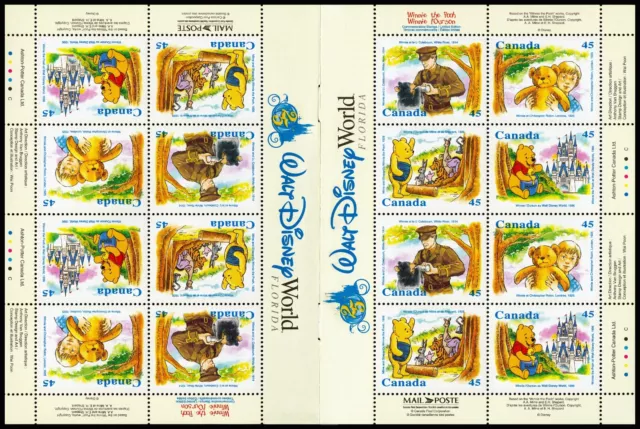 Canada Stamps Booklet pane of 16, Winnie the Pooh, #1621c MNH