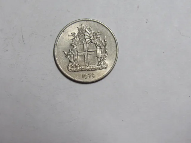 Old Iceland Coin - 1970 5 Kronur - Circulated
