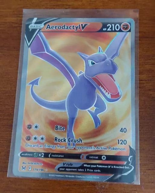  Pokemon - Aerodactyl V - 179/196 Lost Origin Full Art Card :  Toys & Games