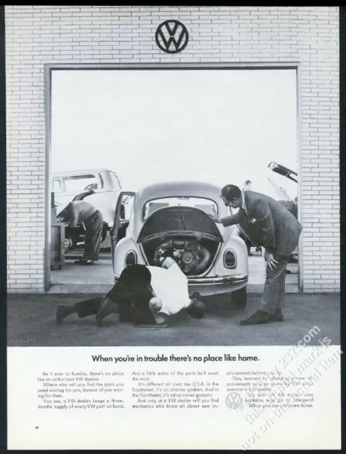 1969 VW BEETLE classic car and bus microbus photo Volkswagen 13x10 ad ...