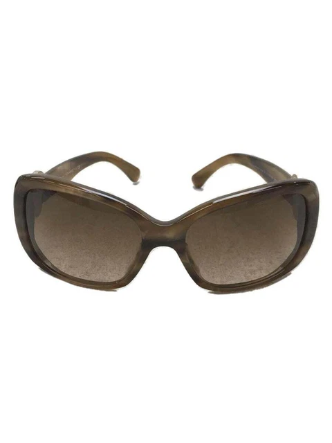 CHANEL #267 Sunglasses Plastic brown Women's