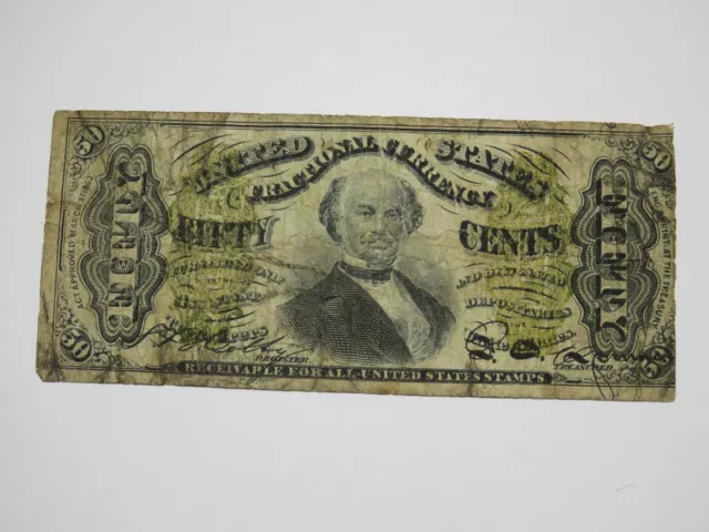 1863 $.50 Third Issue Fractional Currency Obsolete Bank Note Bill Spinner Type 2