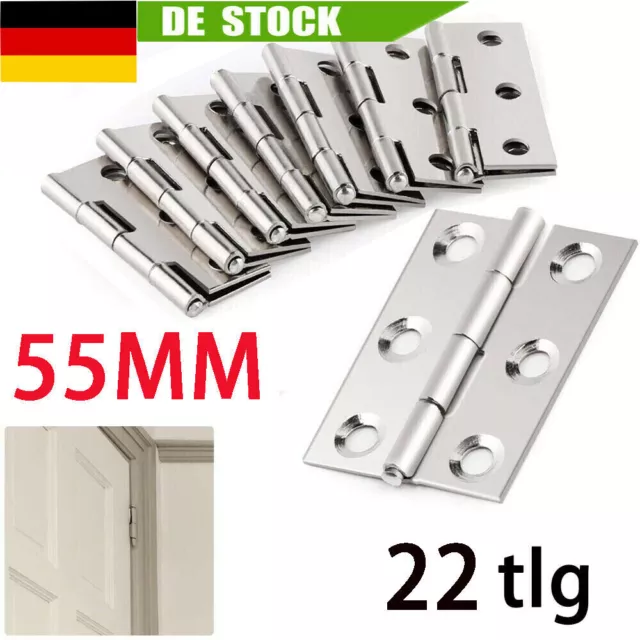 22x Scharniere Edelstahl-Scharniere Scharnier Beschlag Türband Schrank Schaniere