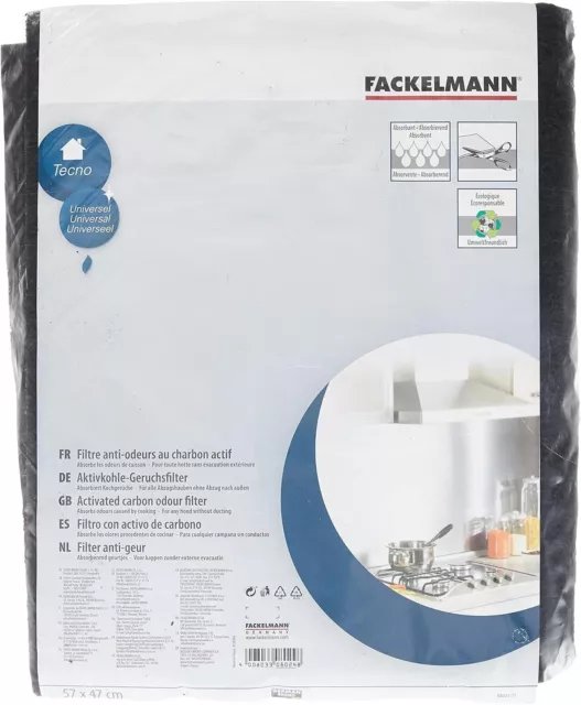 Fackelmann | Filtre Anti-odeurs pour Hotte de Cuisine | 47x57 cm | Charbon Actif